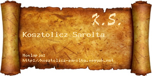 Kosztolicz Sarolta névjegykártya