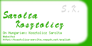 sarolta kosztolicz business card